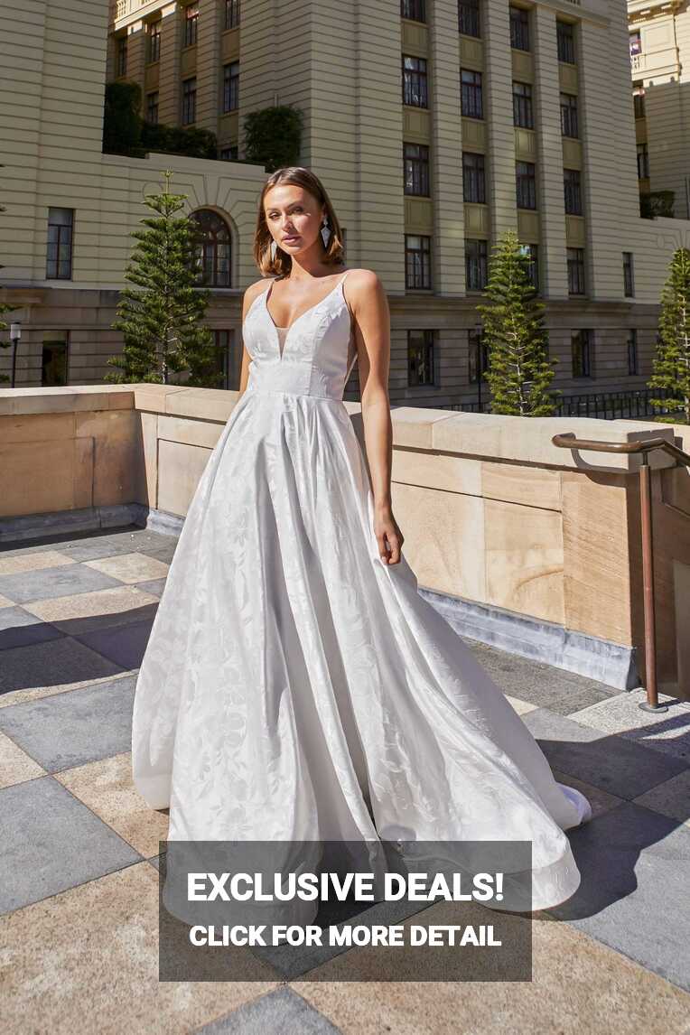 Summer Chapel Train Wedding Dress – TC385 | Sentani Boutique