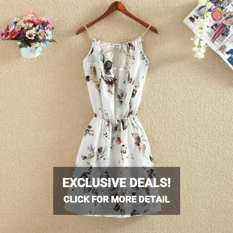 Summer Chiffon Floral Cute Short Dresses, Women Floral Dress ...