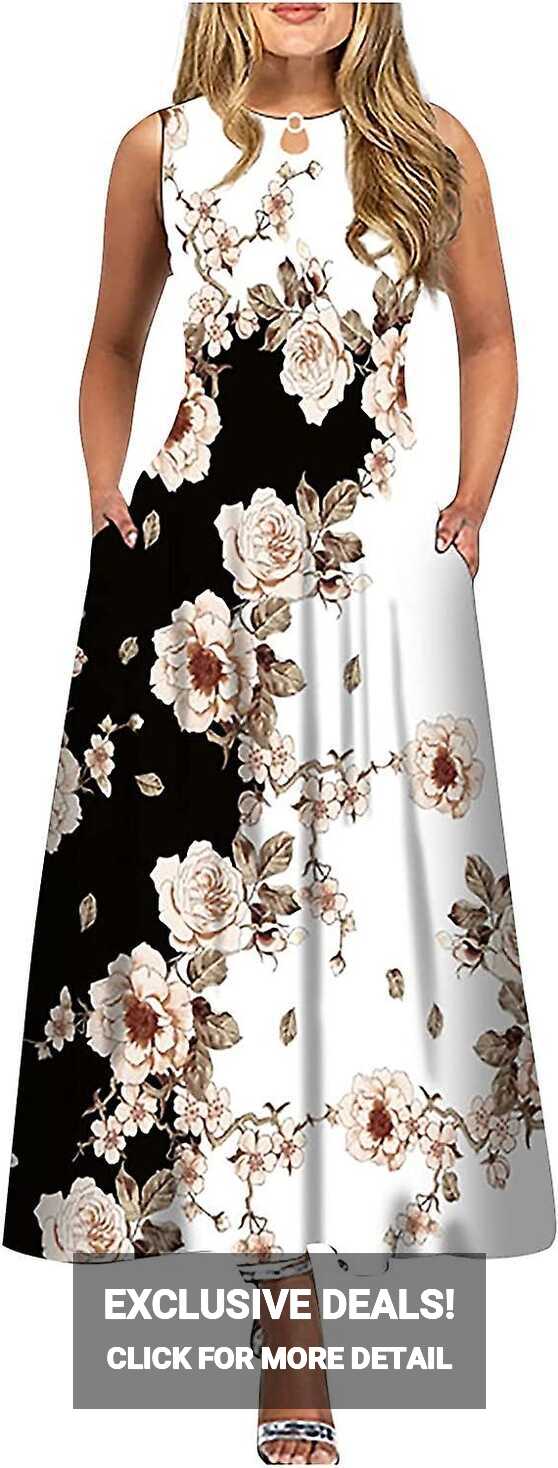 Summer Dresses For Women 2023 Short Sleeve/sleeveless Floral V ...