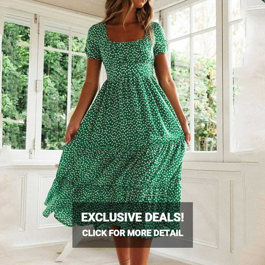 Summer Dresses Petite Women Floral Dresses Casual below The Knee ...