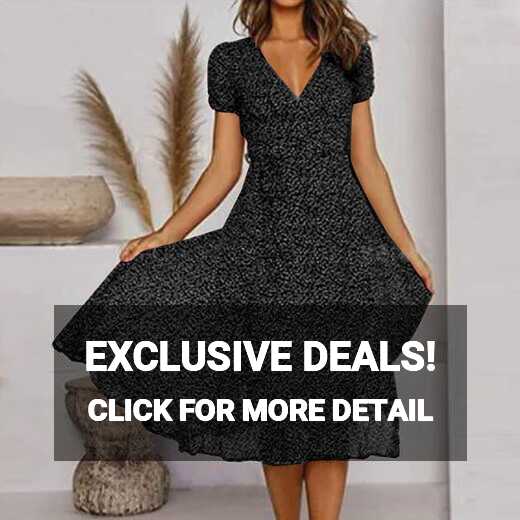 Summer Dresses for Women UK Chiffon Dress Sexy V-Neck Summer Maxi ...