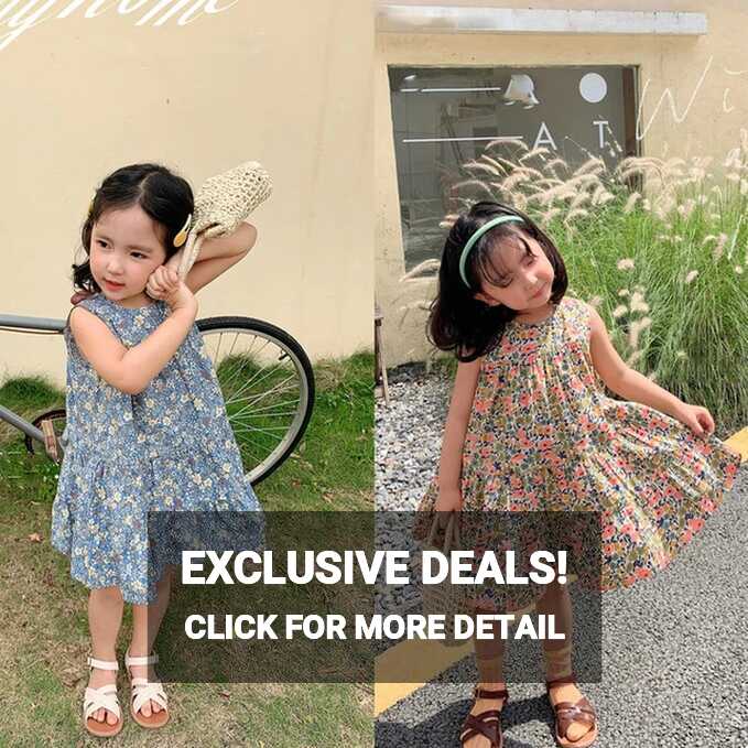 Summer Girls Dress Sweet Princess Vestidos Flower Pleated Short ...