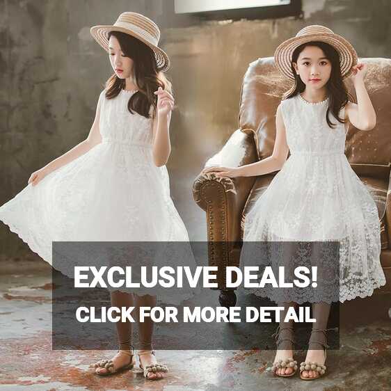 Summer Lace Sleeveless Dresses For Girls 3-12 Years Brief ...