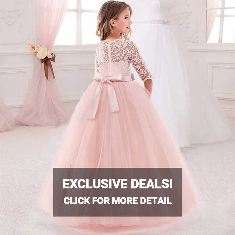 Summer Long Sleeve Girl Party Dress Wedding Dress Kids Dresses For ...