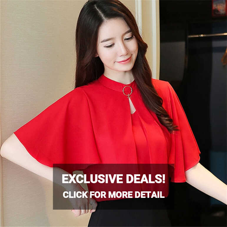 Summer New Fashion Women Chiffon Blouse Short Sleeve Ladies Tops ...