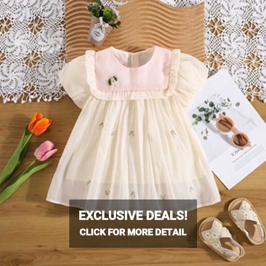 Summer New Simple Solid Color Short Sleeved Baby Girl Dress ...