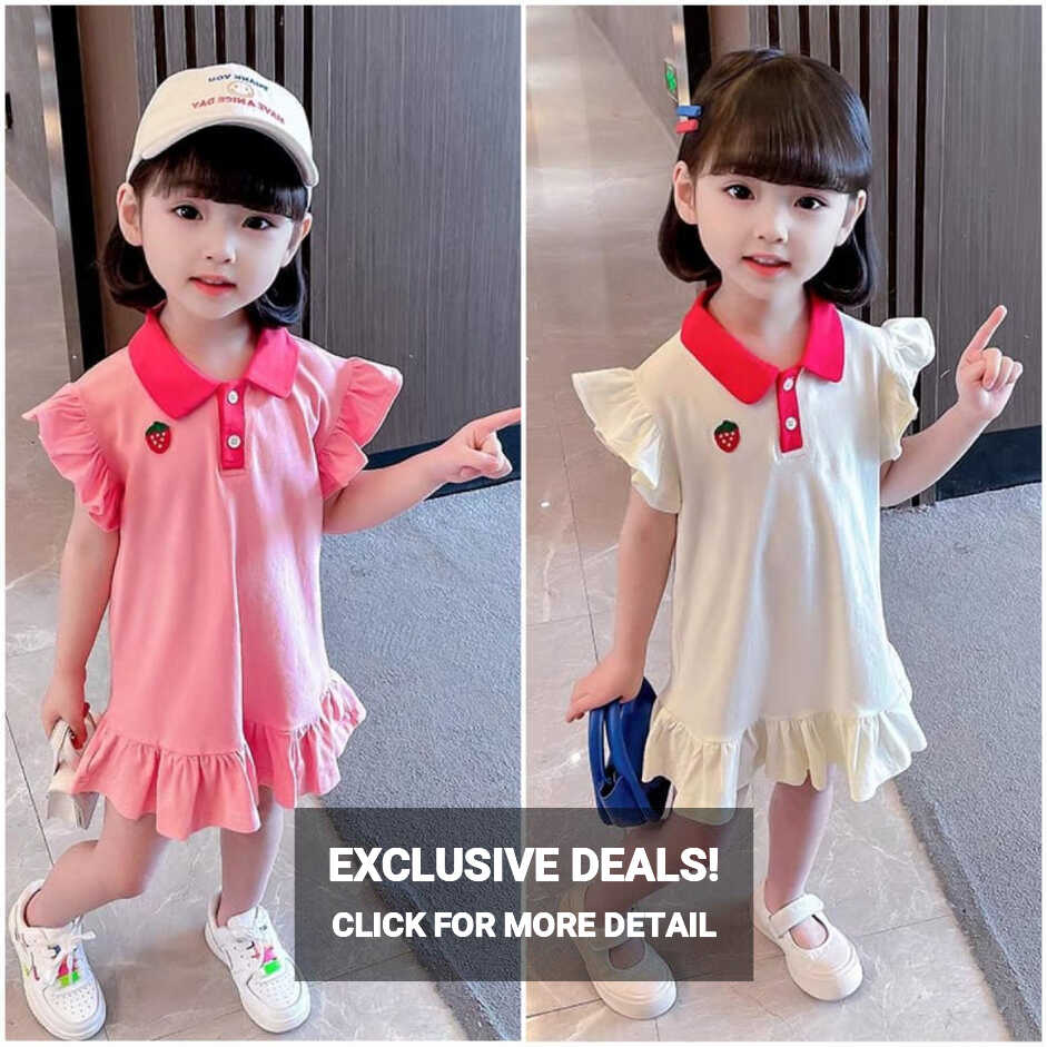 Summer Short Sleeve Polo Shirt Dress Baby Girl Dress Kids Fashion ...