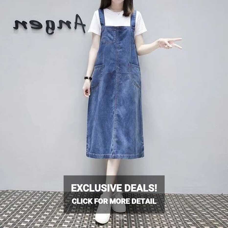 Summer Women Cotton Denim Maxi Dress Plus Size Long Casual ...