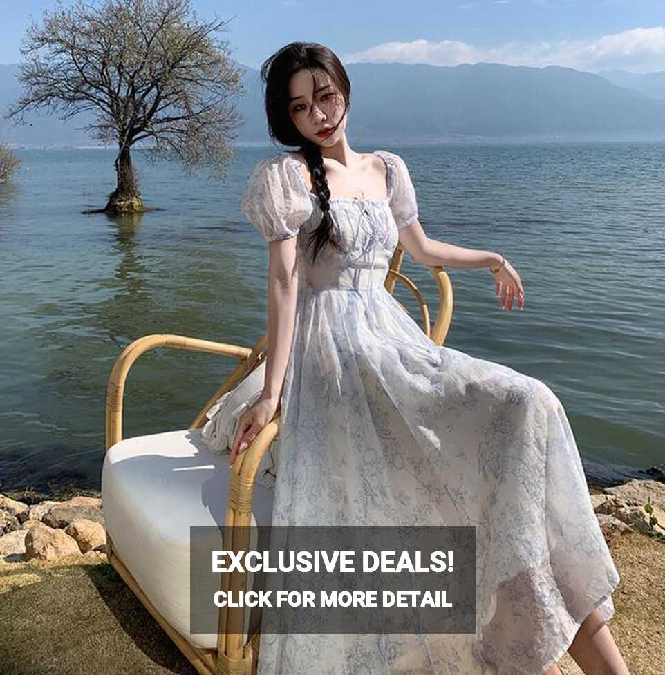 Summer Women Korean Fashion Dress Girl Fairy Gentle Temperament ...