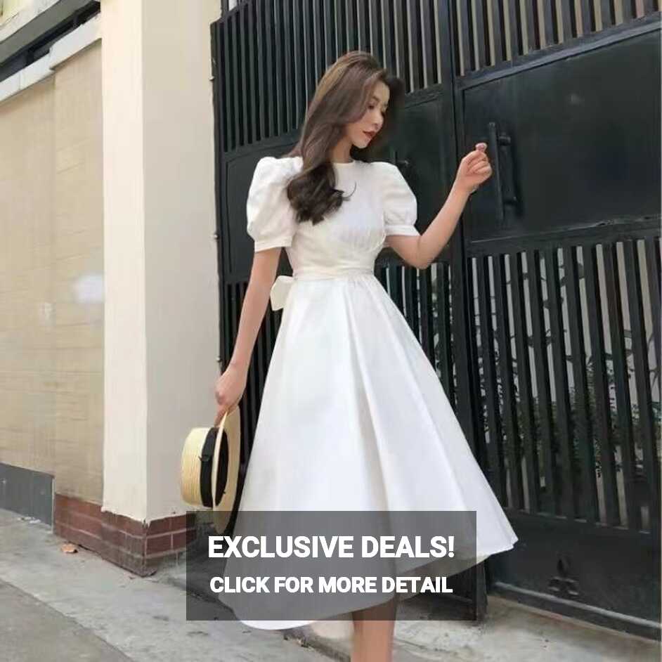 Summer Women Retro Simple Fashion Chic Solid Color Long Midi ...