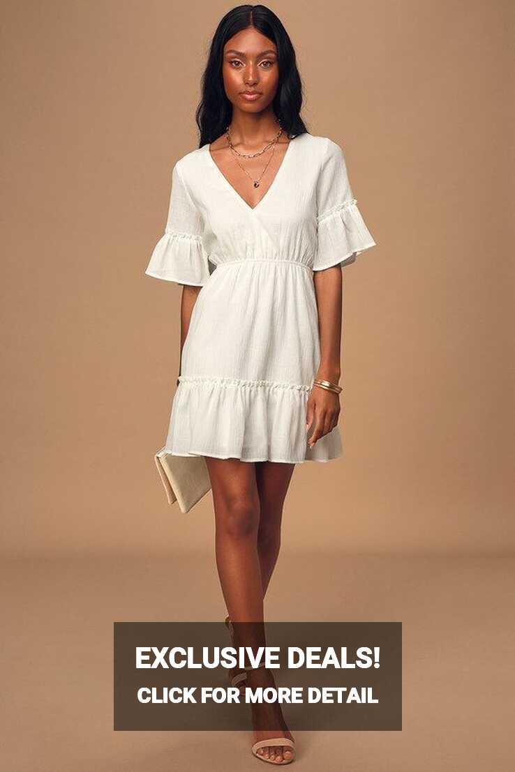 Sunshine Daydream White Short Sleeve Cutout Mini Dress