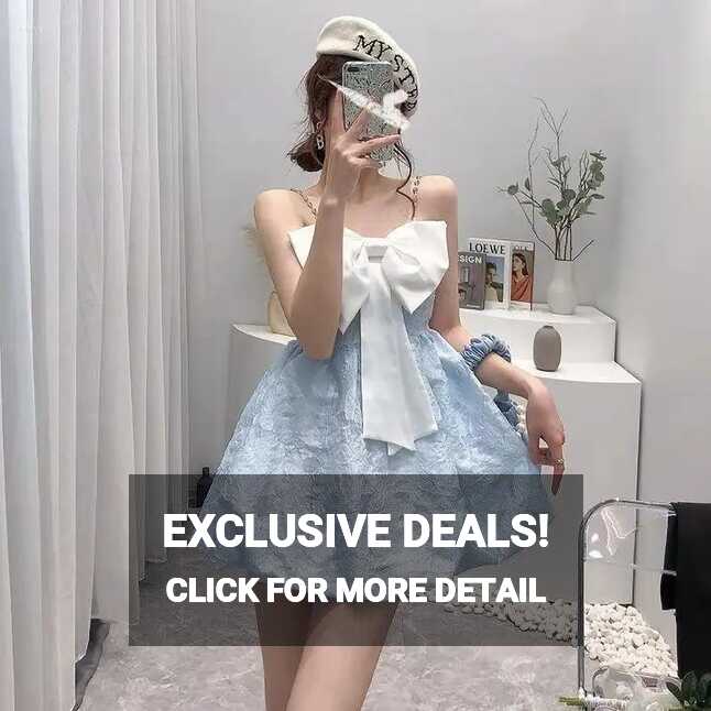 Sweet Bow Sleeveless Dress: Cute Korean Fashion For College ...