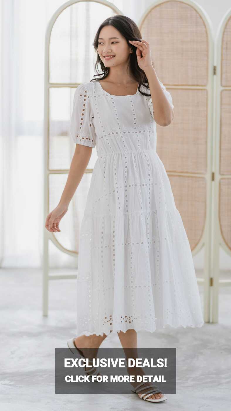 Sweet Disposition Broderie Dress in White [ONLINE ONLY] - First Stitch