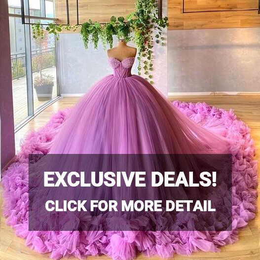 Sweetheart Long Ball Gown Purple Tulle Prom Dresses, Lovely Prom ...