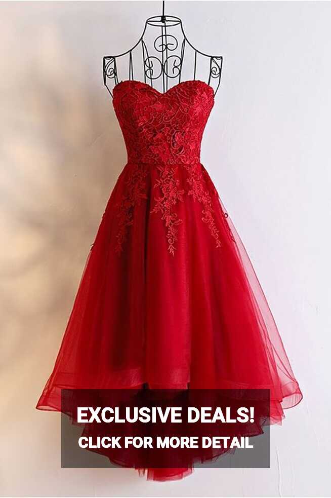 Sweetheart Neckline Short Red Party Dress