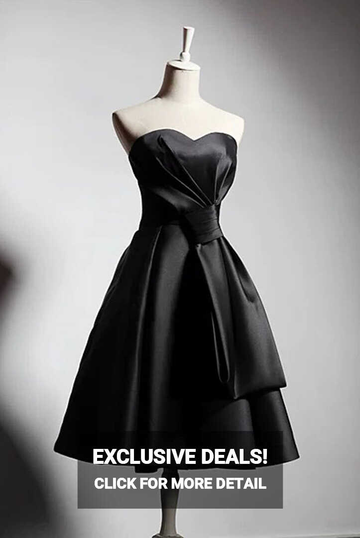 Sweetheart sexy knee length little black modern chic party dress ...