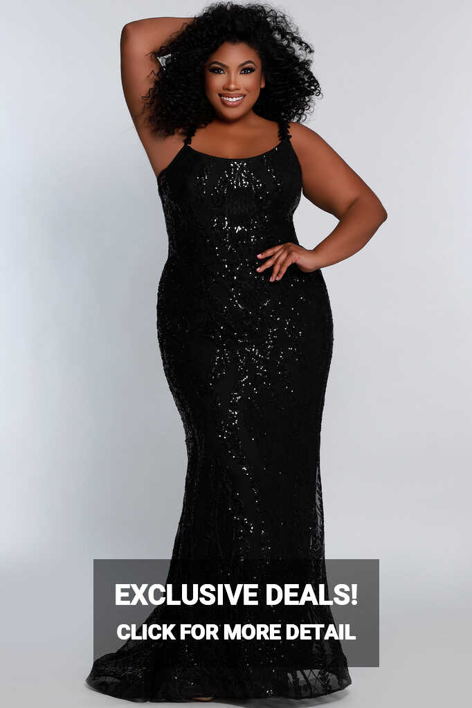 Sydney&#39;s Closet SC7332 Long Fitted Sequin Formal Plus Size Prom ...