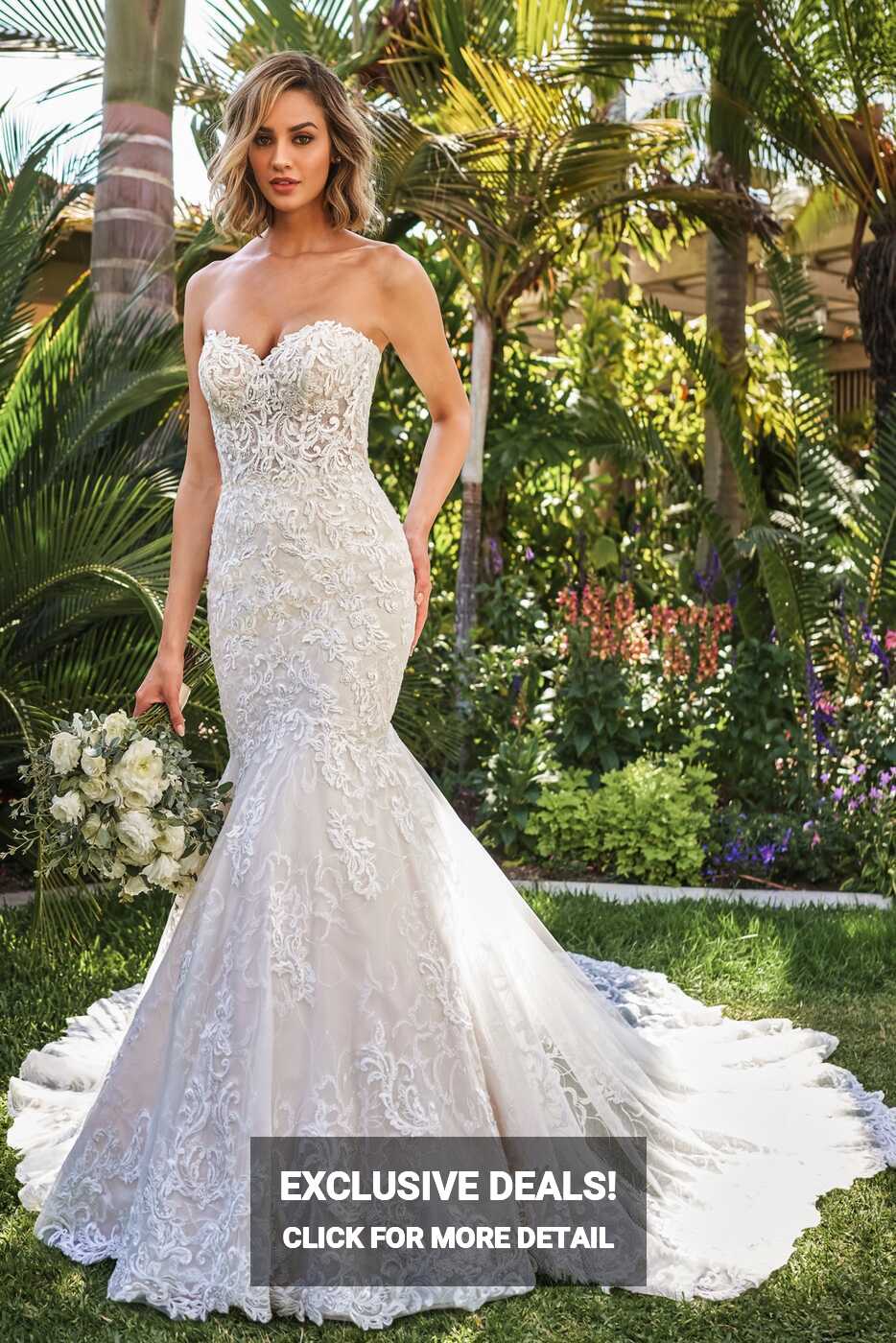 T242021_Sexy and Romantic Tulle Mermaid Gown with Strapless ...