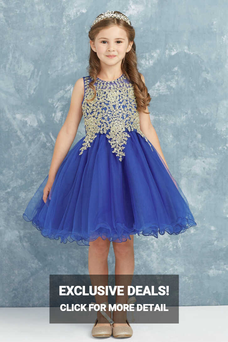 TT_7013RY - Girls Dress Style 7013 - ROYAL BLUE Short Gown with ...