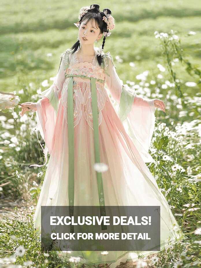 Tang Dynasty | Flower Hanfu Dress – Yandan_Hanfu