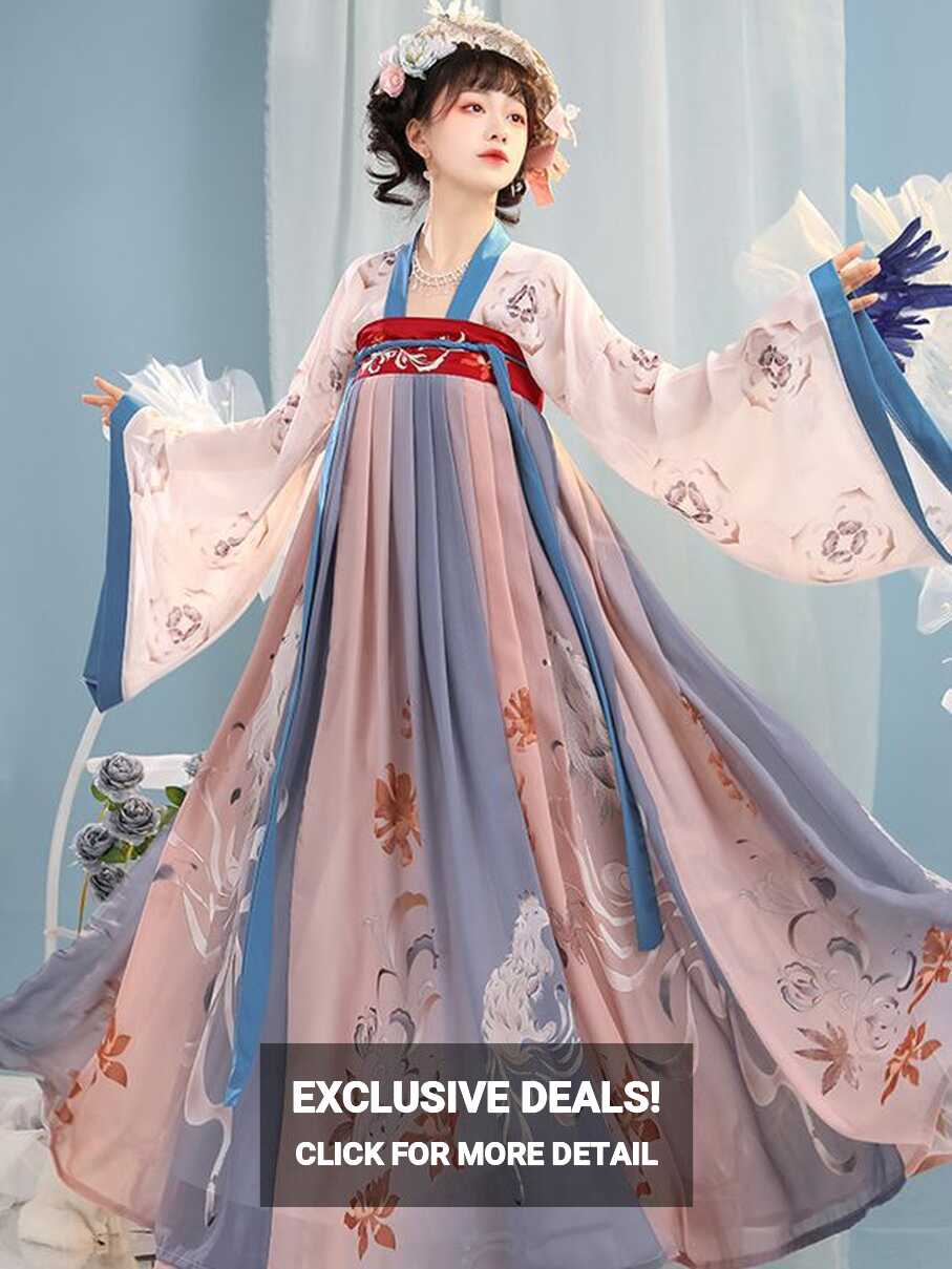 Tang Dynasty Women&#39;s Clothing Hanfu Qixiong Ruqun Dress - Fashion ...