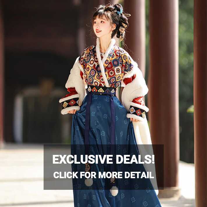 Tang Dynasty Women&#39;s Winter Hanfu Suit New Year Round Collar Coat ...