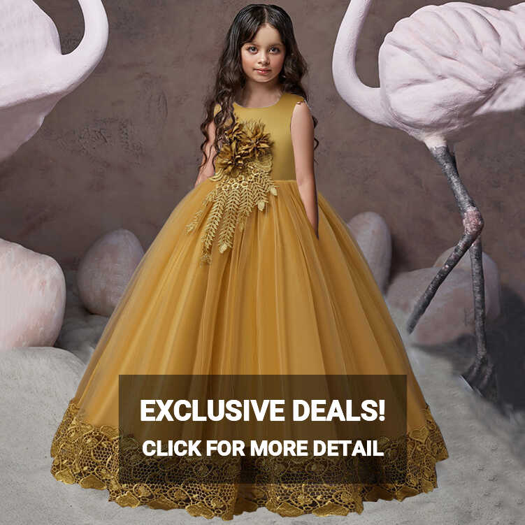 Teen Long Flower Bridesmaid Dresses For Girls Children Wedding ...