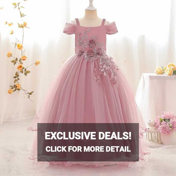 Teenage Girls Flower Dress For Kids Wedding Costume Party Girls ...