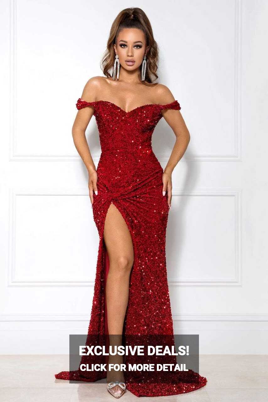 Terrific Red Evening Dress | Evening Dresses – D&amp;D Clothing