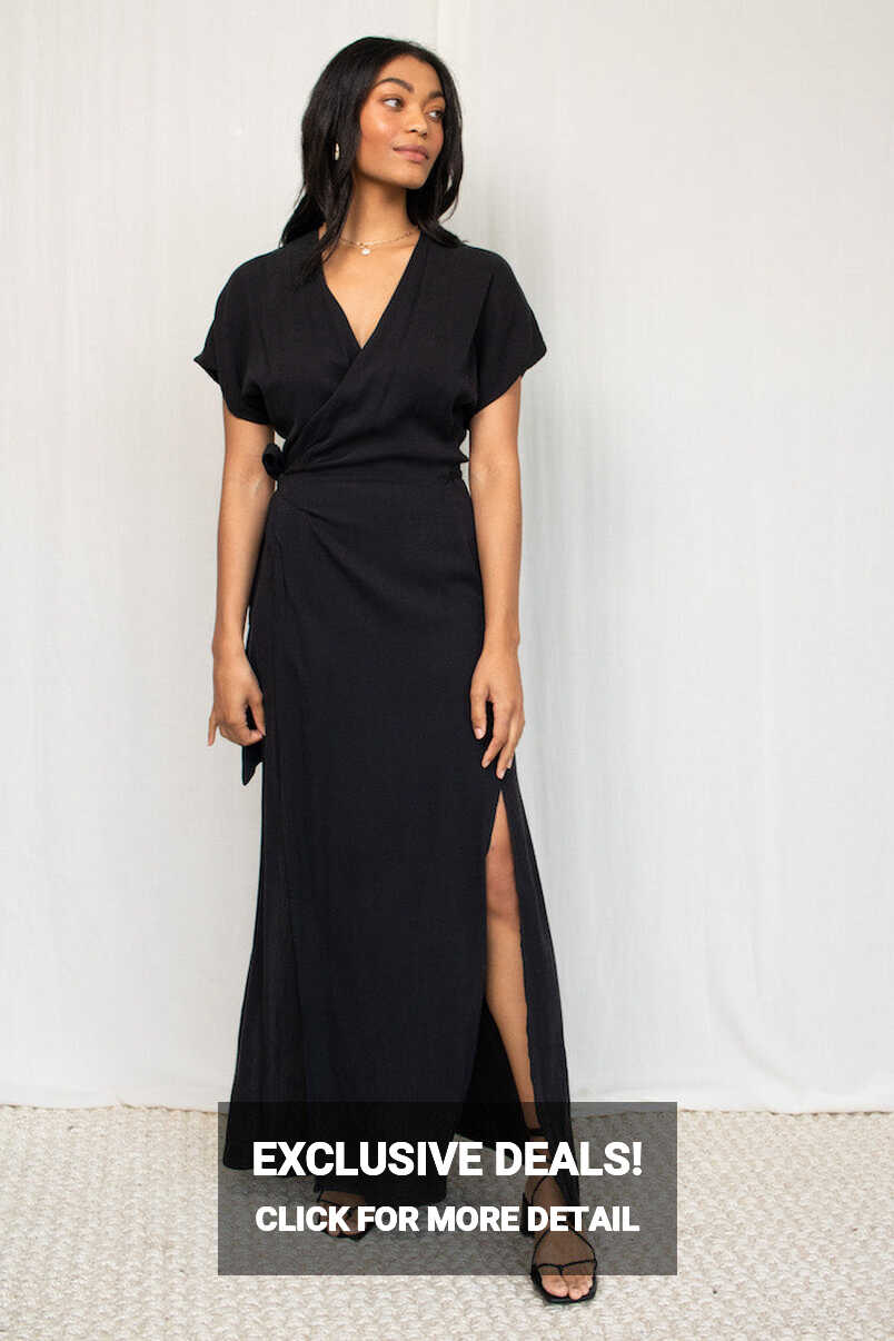 That&#39;s a Wrap Maxi Dress - Tencel Viscose - Black – Natalie Busby