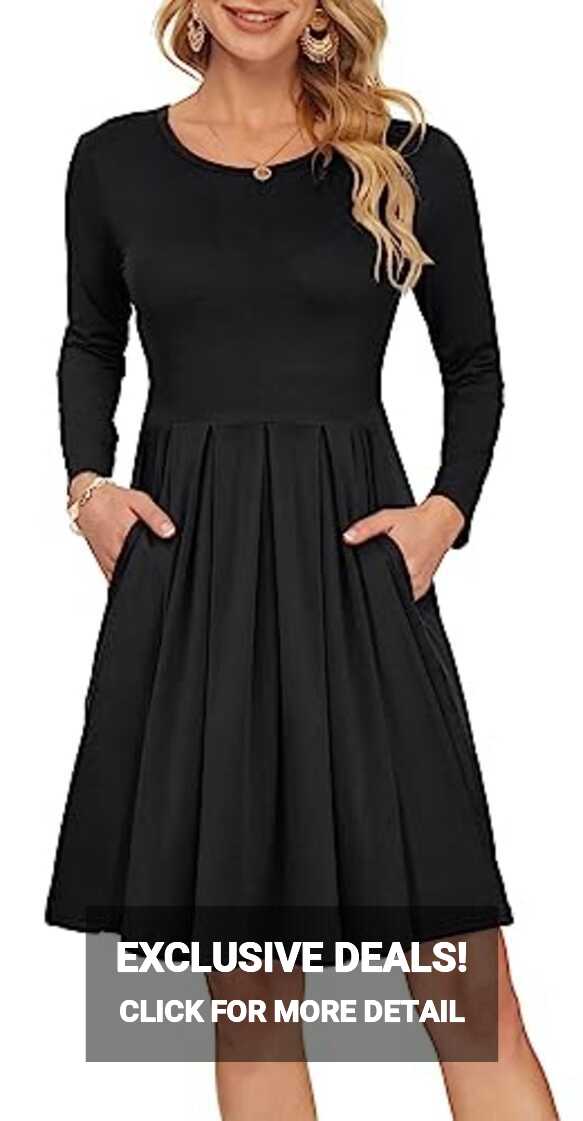 This black dress from Amazon is my go-to layering piece for fall