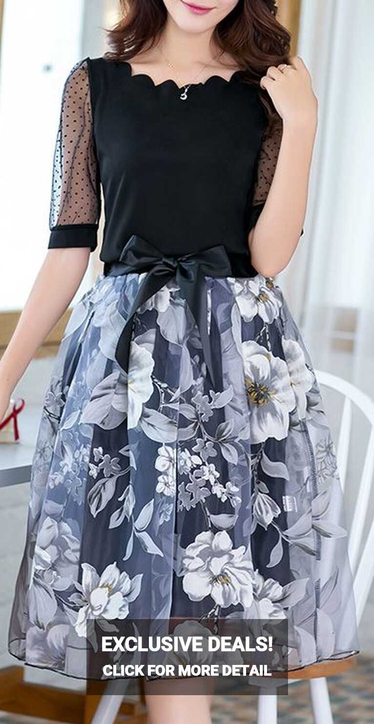 This floral knee length dress is giving us the romantic and ...