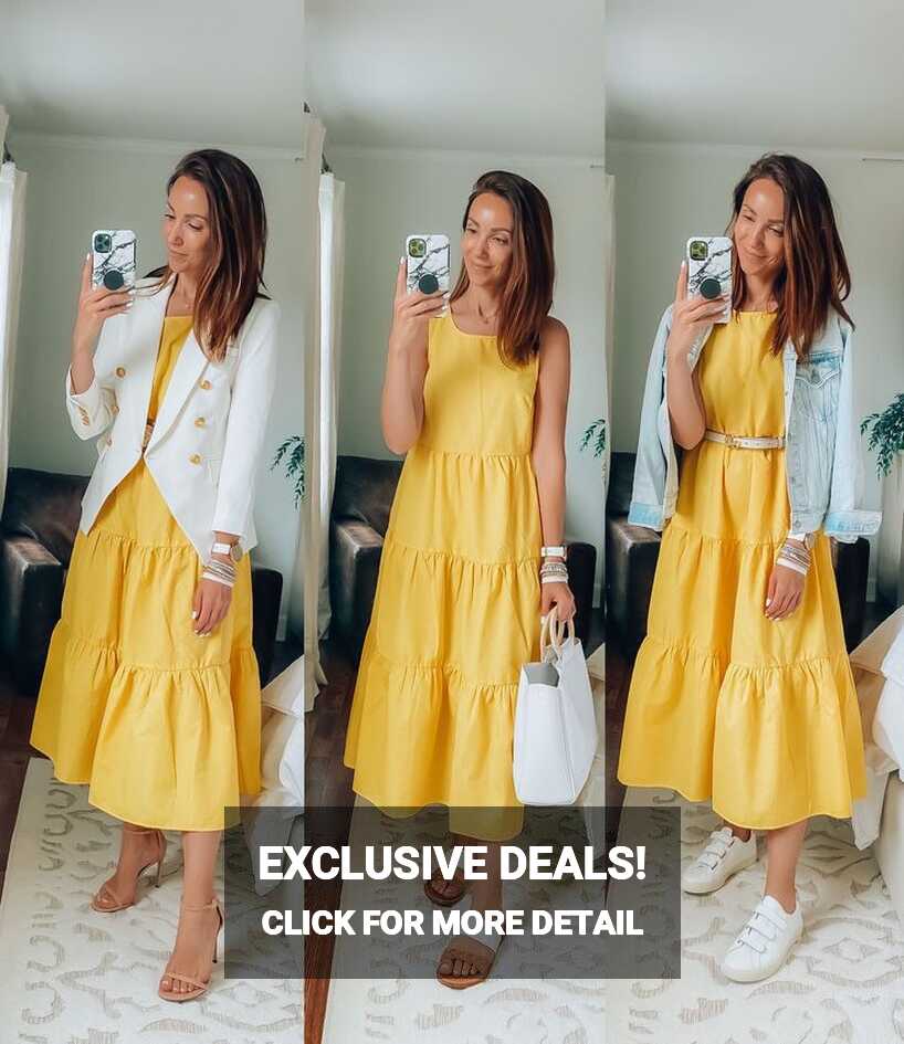 Tiered Yellow Sundress - Women&#39;s Sleeveless Tiered Dress