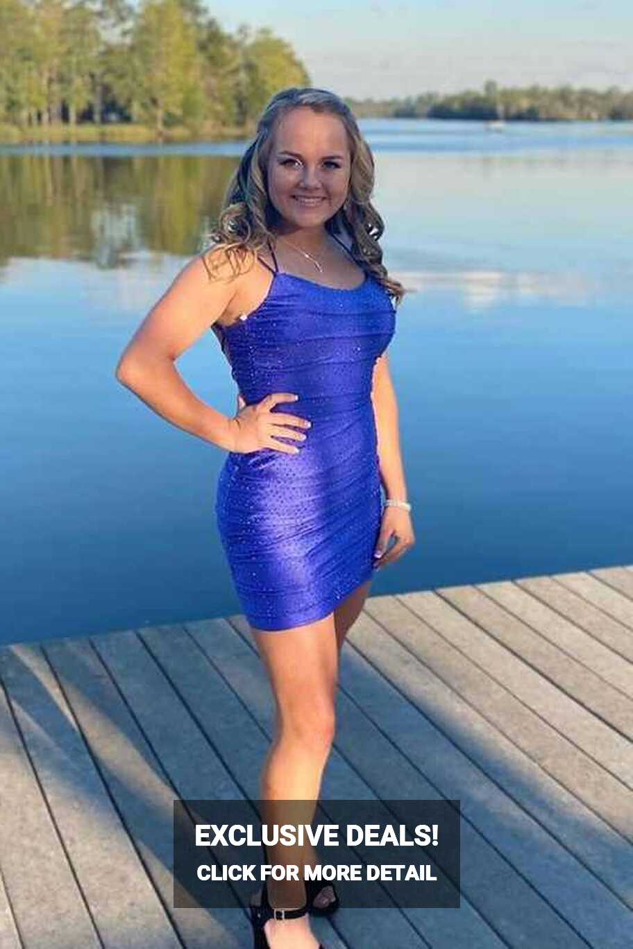 Tight Royal Blue Short Homecoming Dress with Sequins – Dreamdressy