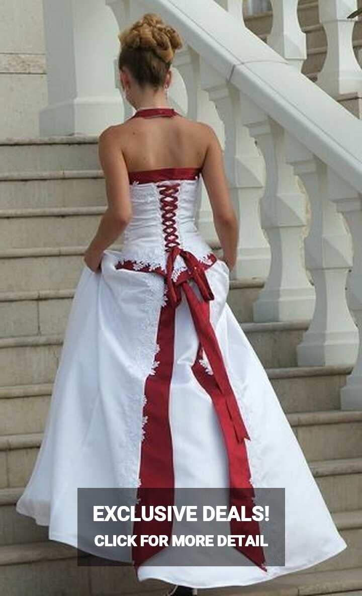 Timeless and Elegant Red and White Wedding Dress