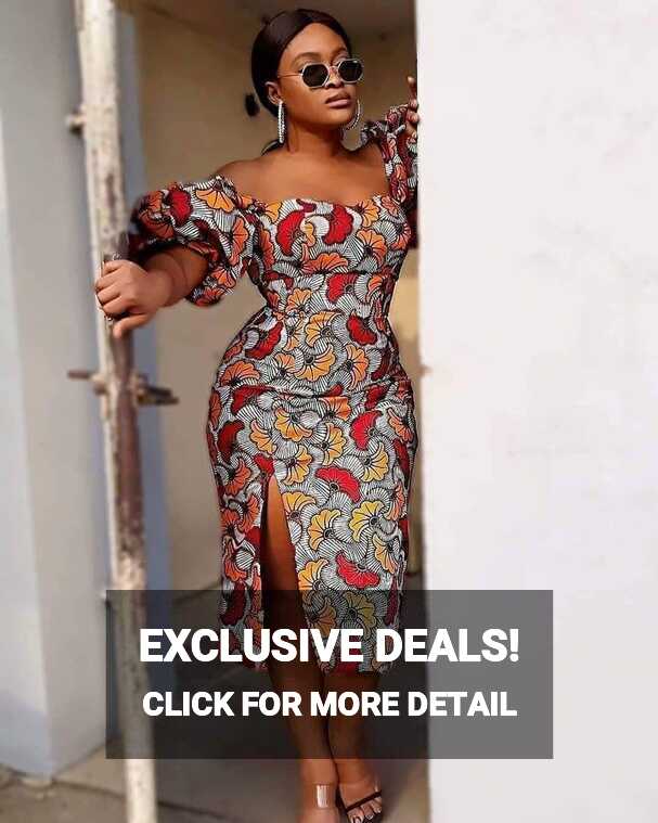 Timi African Clothing, African print dress for women