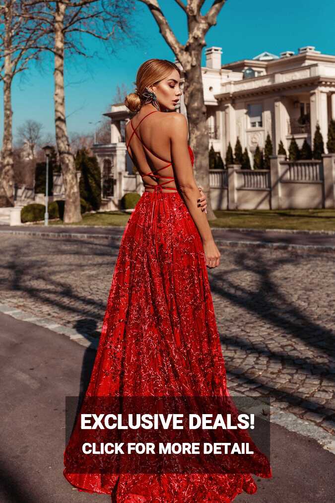 Tina Holly Couture TW030 Red Gala A Line Formal Dress