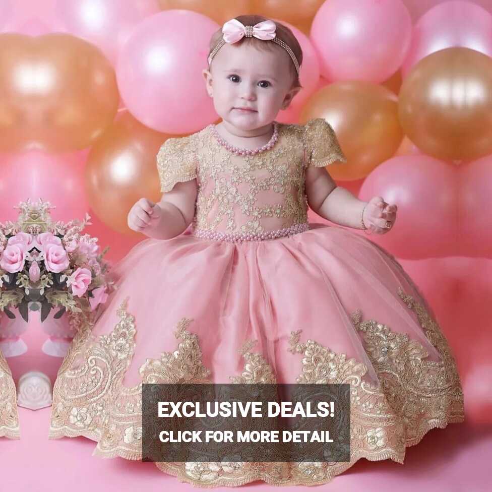 Toddler Baby 1st Birthday Baptism Beading Dress For Girls Princess ...