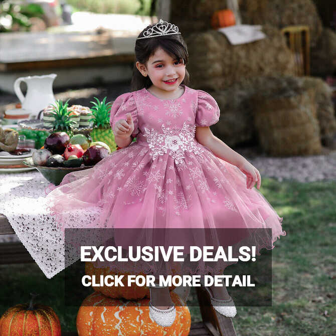 Toddler Baby Girl Lace Balloon Sleeve Tutu Dress Party Wedding ...