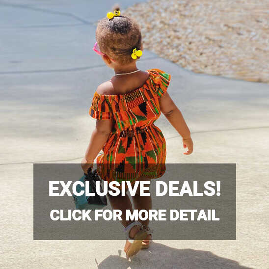 Toddler Girls African Traditional Style Off Shoulder Romper Ankara ...