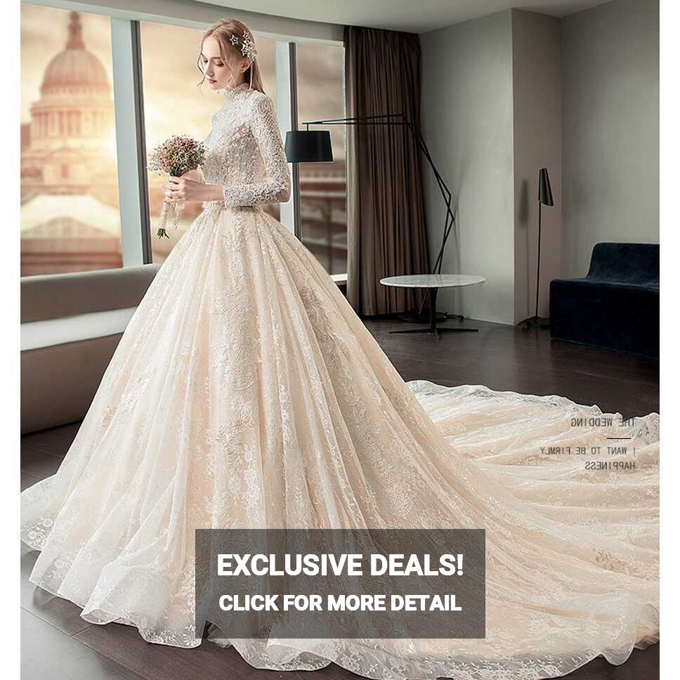 Top Grade Women Bride&#39;s White Full Lace Wedding Ball Gown Event ...