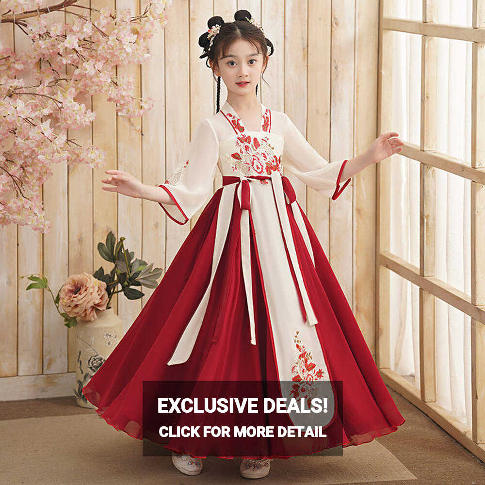 Traditional Chinese Cheongsam Hanfu Dress Kids Princess Costume ...