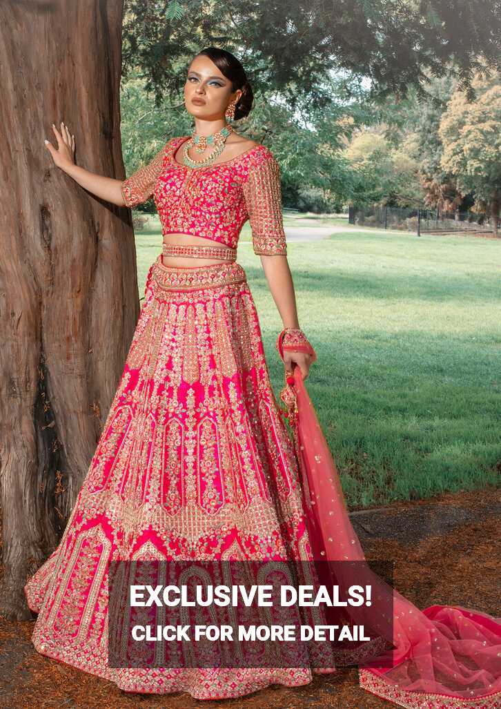 Traditional Indian Pink Bridal Wedding Silk Lehenga [product_title ...