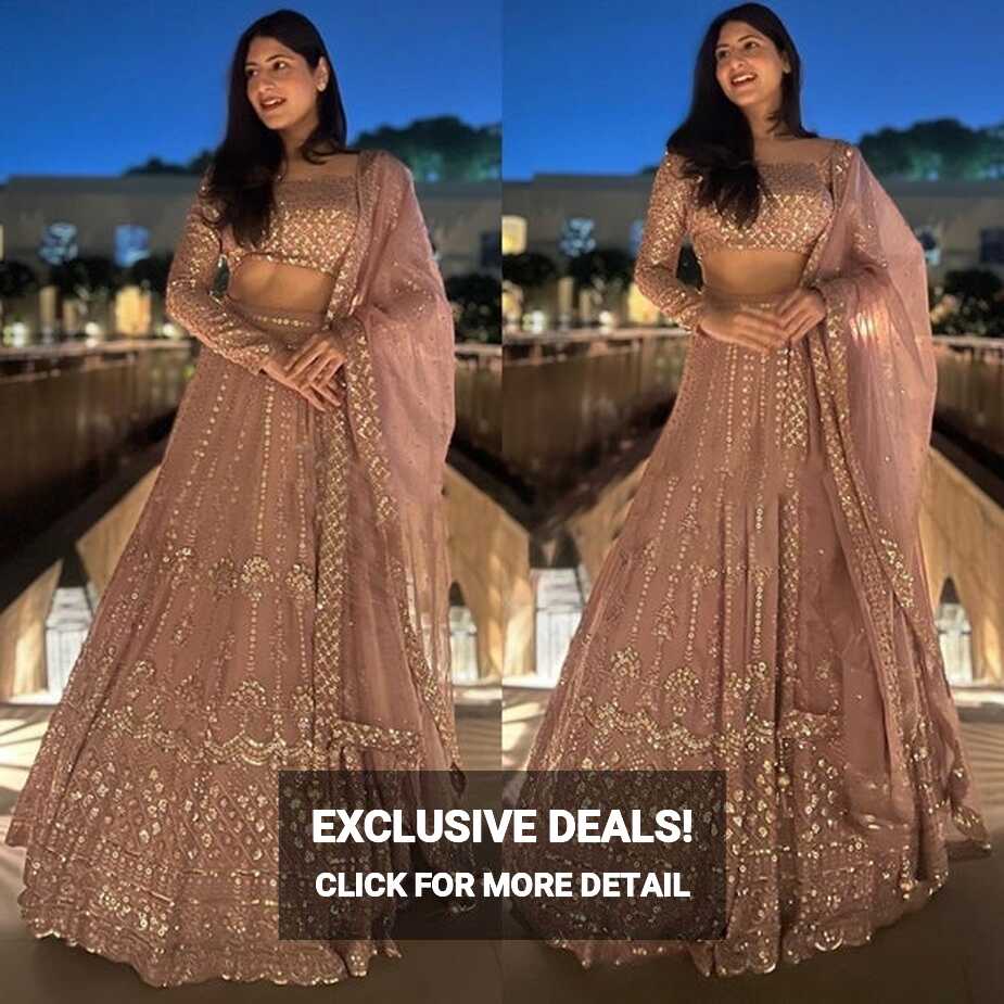 Trendy Peach Lehenga Choli for Women Indian Wedding Guest Wear ...