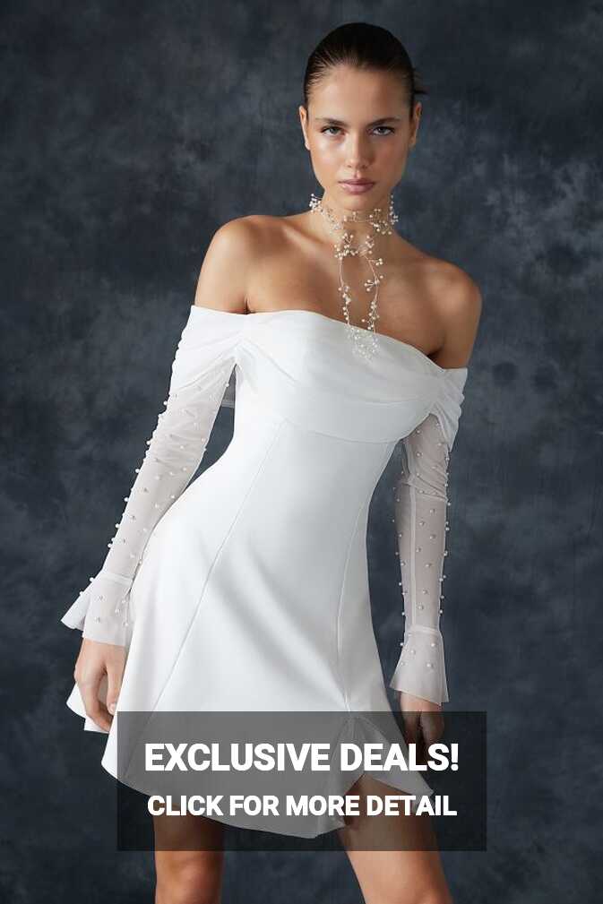 Trendyol Collection White A-Cut Lining Stylish Wedding Dress ...