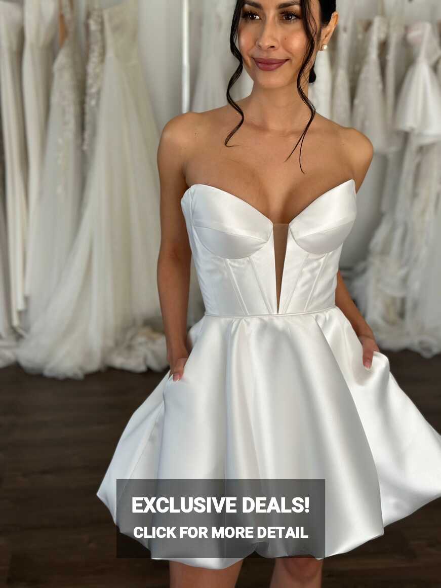 Trish Short Wedding Reception Dress | Bridal Mini Dresses Online