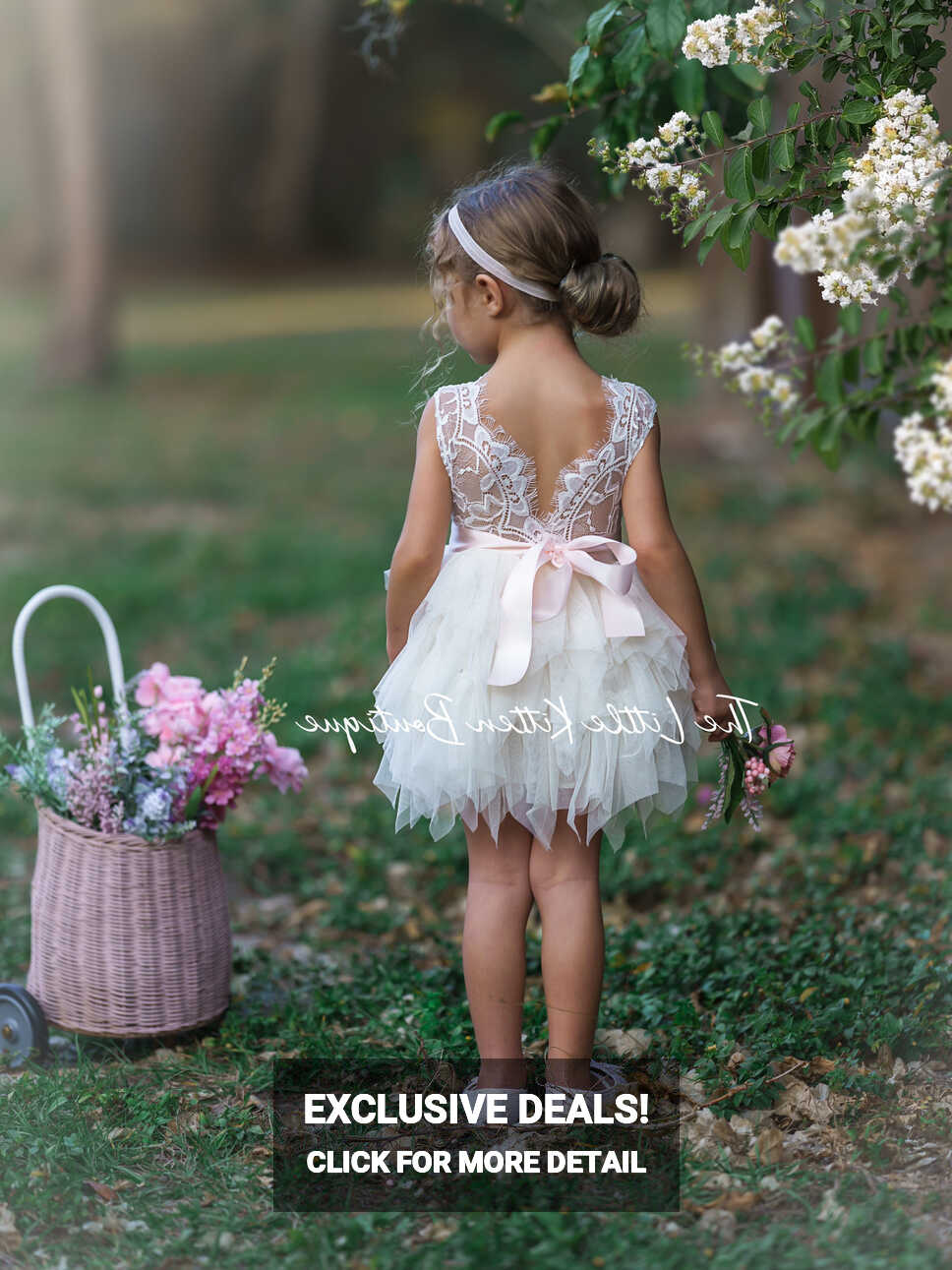 Tulle Flower Girl Dress, Ivory Flower Girl Dress, White Lace ...