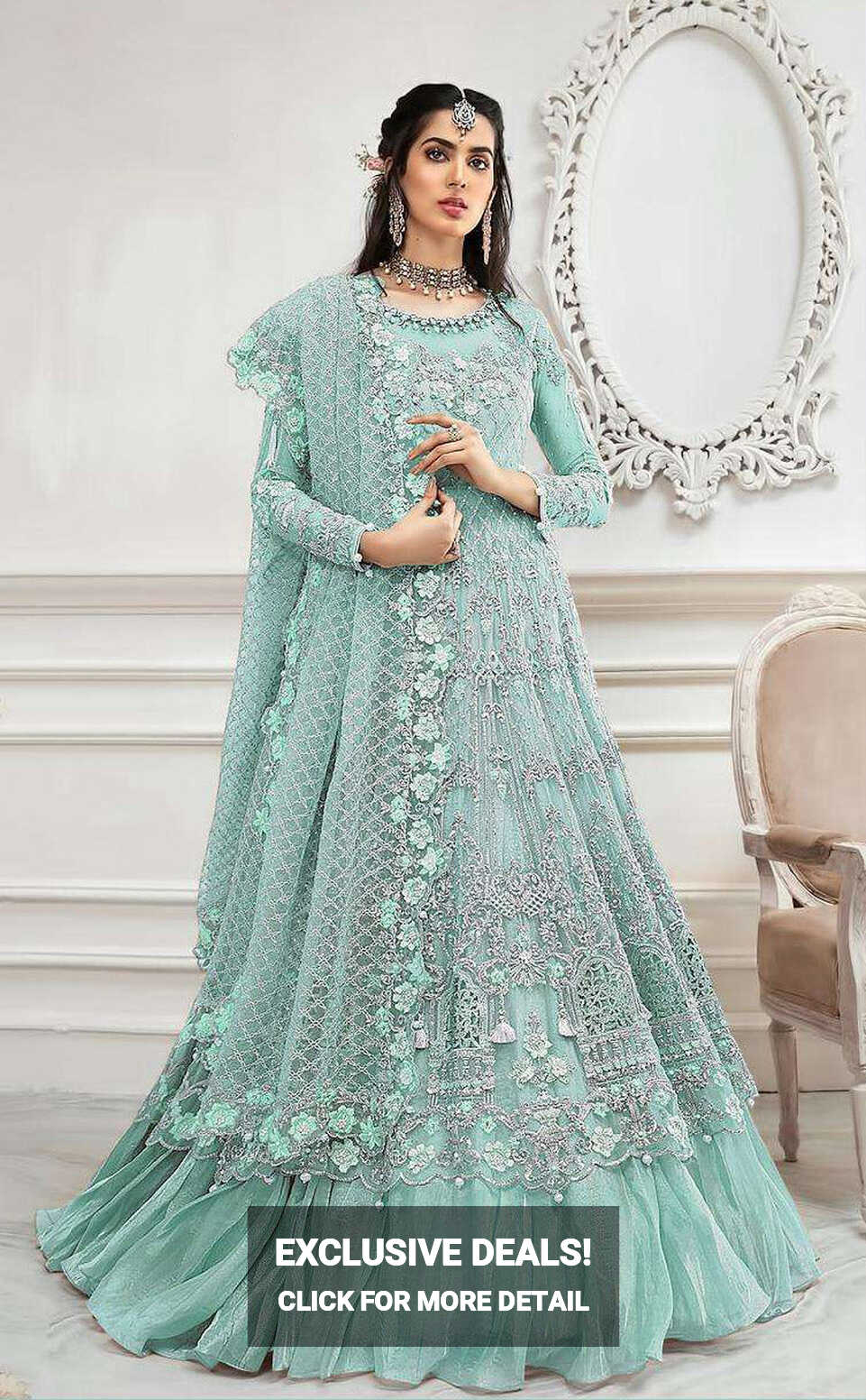 Turquoise Party Wear Pakistani Lehenga | Asian Party Wear