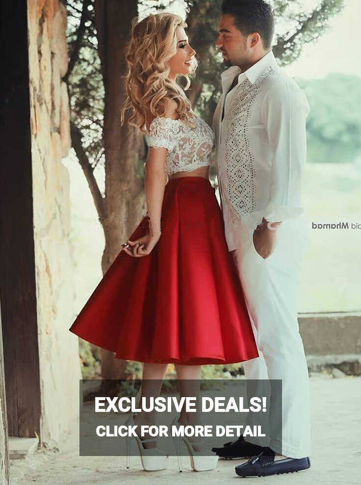 Two Piece Homecoming Dresses,Knee Length Homecoming Dress,HC00185 ...