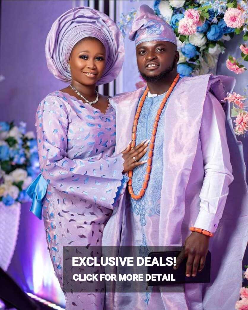 Two Toned Lilac and Skyblue/lavender Asooke for Couple/nigerian ...